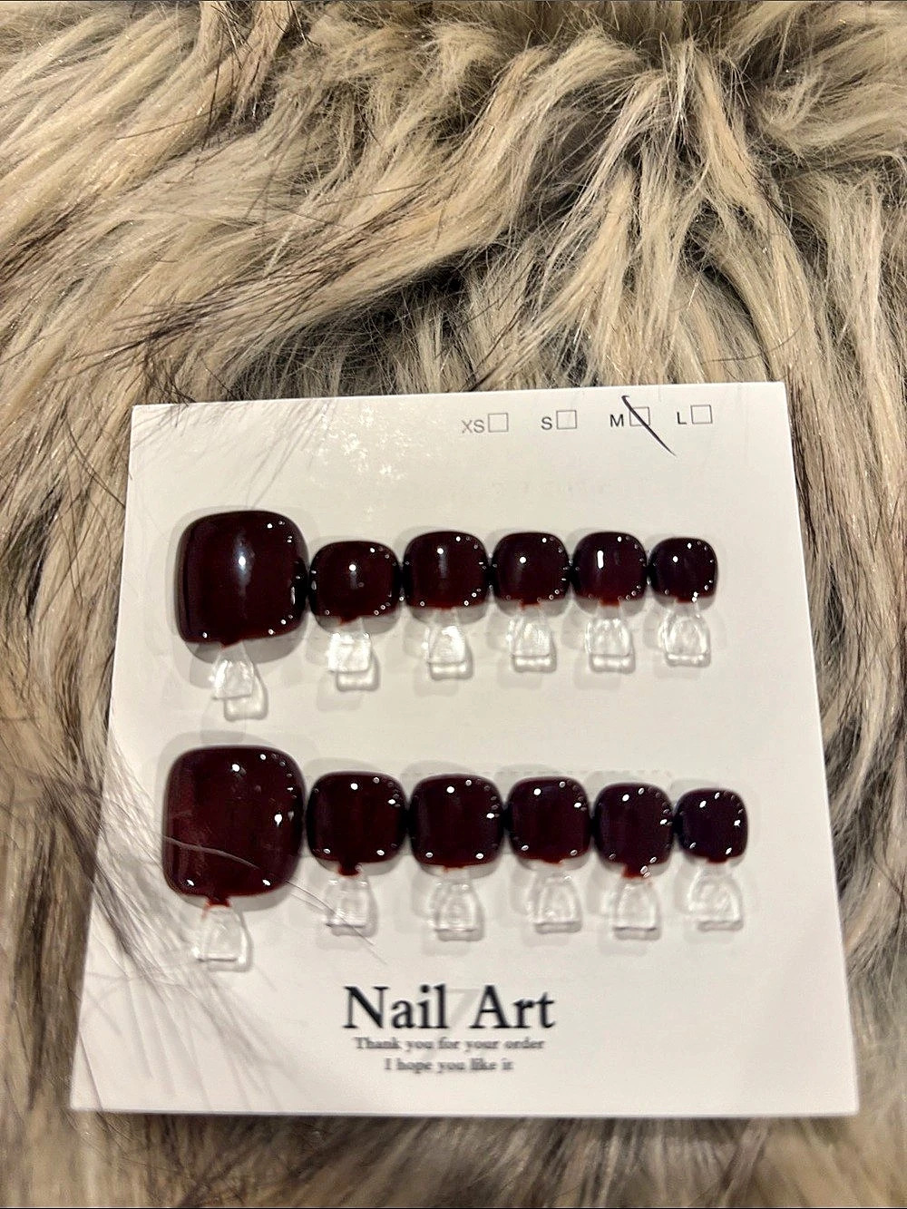 Burgundy Press-On Nails